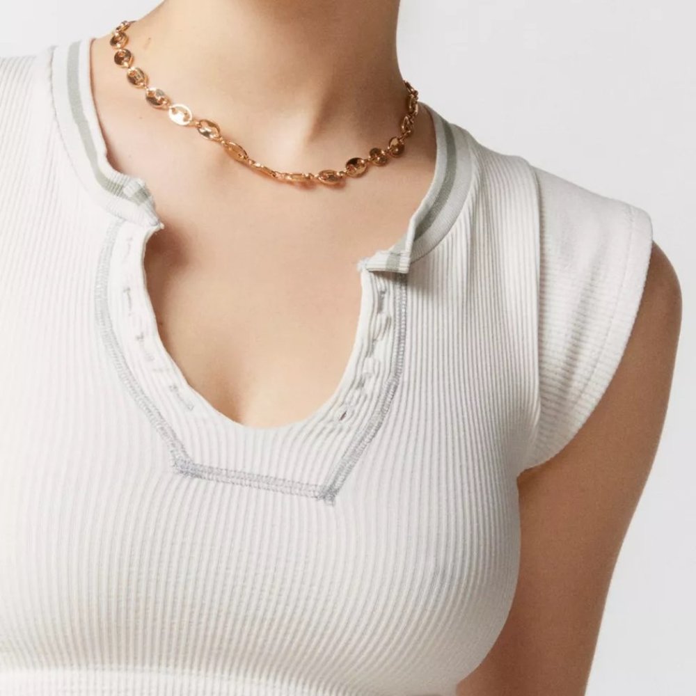 Ivory ribbed tee 0UT FROM UNDER/ URBAN OUTFITTERS SZ M